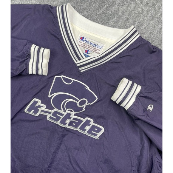 Champion Jackets & Blazers - Vintage Y2K Champion Kansas State Pullover Men's XXL V Neck Windbreaker Lined